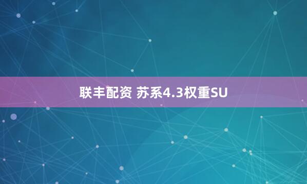 联丰配资 苏系4.3权重SU