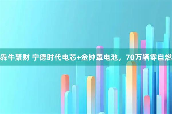犇牛聚财 宁德时代电芯+金钟罩电池，70万辆零自燃