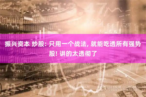振兴资本 炒股: 只用一个战法, 就能吃透所有强势股! 讲的太透彻了